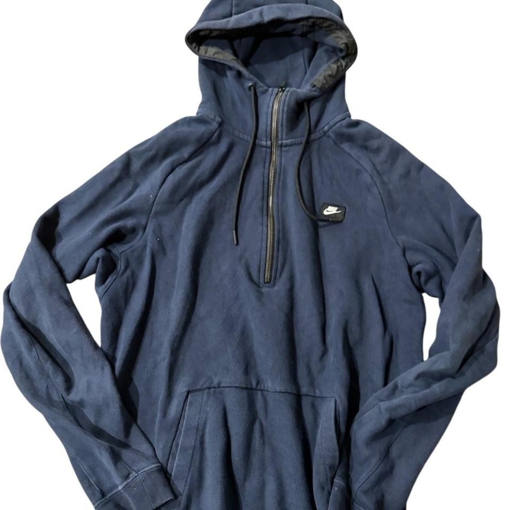 Nike Navy Blue Half‎ Zip Hoodie Pullover Large